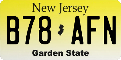 NJ license plate B78AFN
