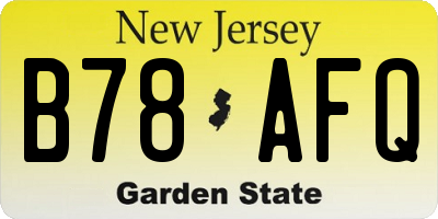 NJ license plate B78AFQ