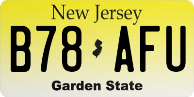 NJ license plate B78AFU
