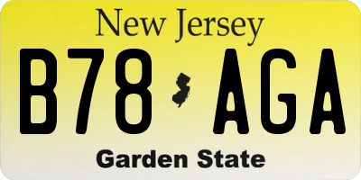 NJ license plate B78AGA