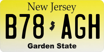NJ license plate B78AGH