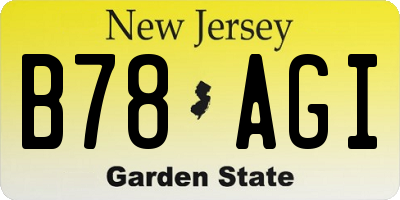 NJ license plate B78AGI