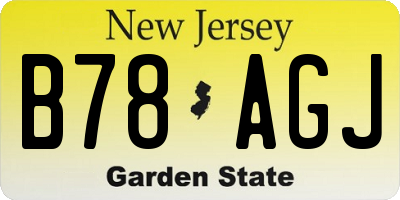 NJ license plate B78AGJ