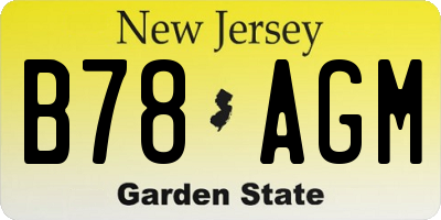 NJ license plate B78AGM