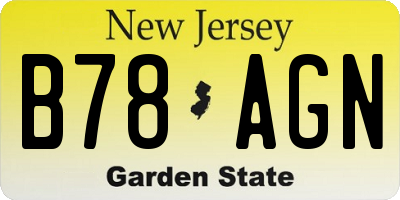 NJ license plate B78AGN