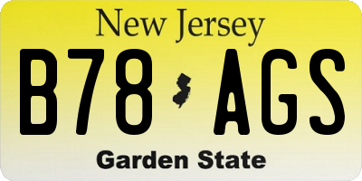 NJ license plate B78AGS