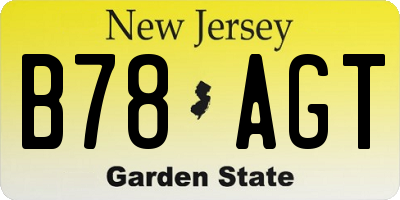 NJ license plate B78AGT