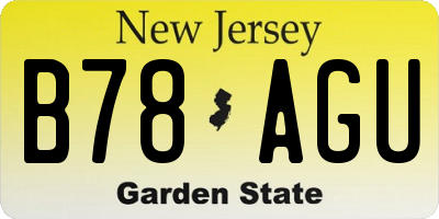 NJ license plate B78AGU
