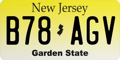 NJ license plate B78AGV