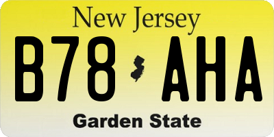 NJ license plate B78AHA