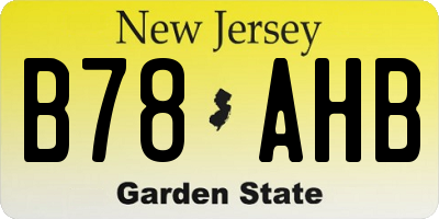 NJ license plate B78AHB