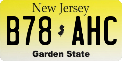 NJ license plate B78AHC