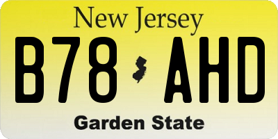 NJ license plate B78AHD