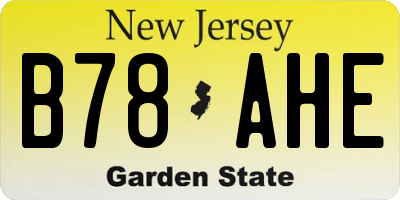 NJ license plate B78AHE