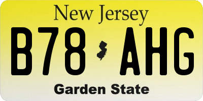 NJ license plate B78AHG
