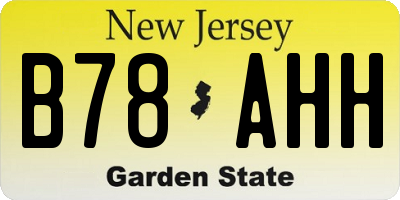 NJ license plate B78AHH