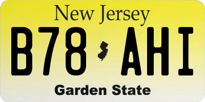 NJ license plate B78AHI