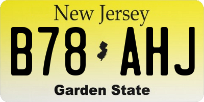 NJ license plate B78AHJ