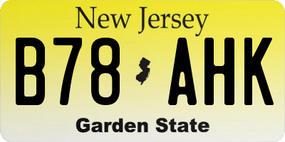NJ license plate B78AHK