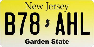 NJ license plate B78AHL