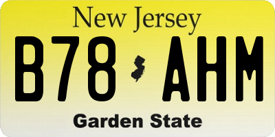 NJ license plate B78AHM