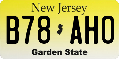 NJ license plate B78AHO