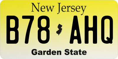 NJ license plate B78AHQ