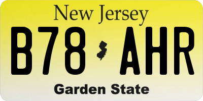 NJ license plate B78AHR
