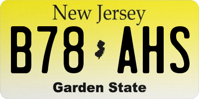 NJ license plate B78AHS