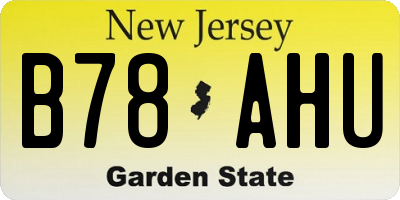 NJ license plate B78AHU