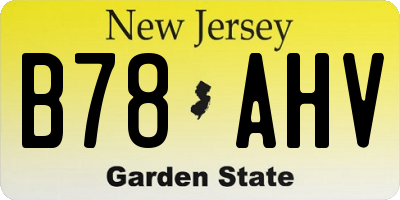 NJ license plate B78AHV