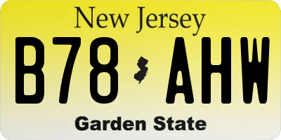 NJ license plate B78AHW
