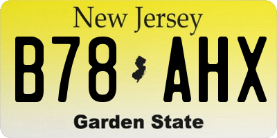 NJ license plate B78AHX
