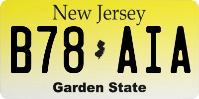 NJ license plate B78AIA