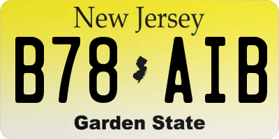 NJ license plate B78AIB