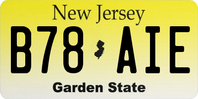 NJ license plate B78AIE