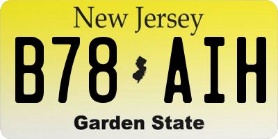 NJ license plate B78AIH