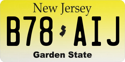 NJ license plate B78AIJ