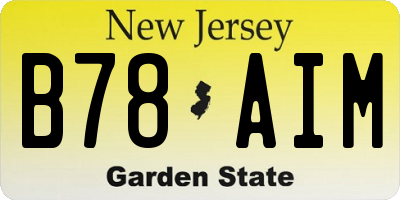 NJ license plate B78AIM