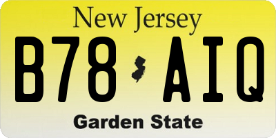 NJ license plate B78AIQ