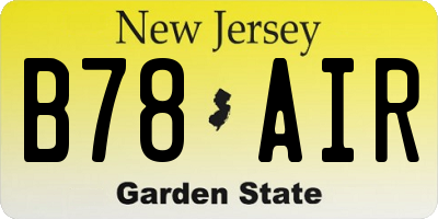 NJ license plate B78AIR