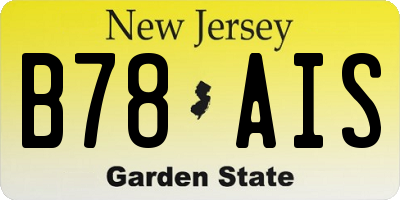 NJ license plate B78AIS