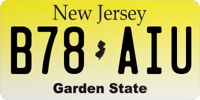 NJ license plate B78AIU