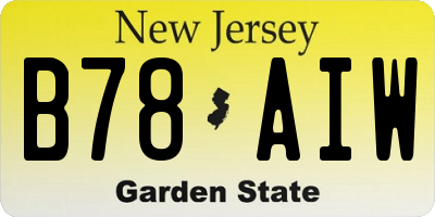 NJ license plate B78AIW