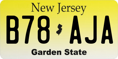 NJ license plate B78AJA