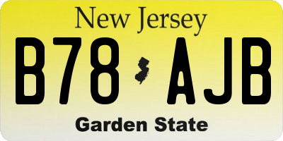 NJ license plate B78AJB