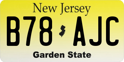 NJ license plate B78AJC