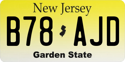 NJ license plate B78AJD