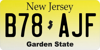 NJ license plate B78AJF
