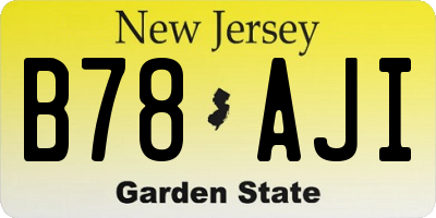 NJ license plate B78AJI